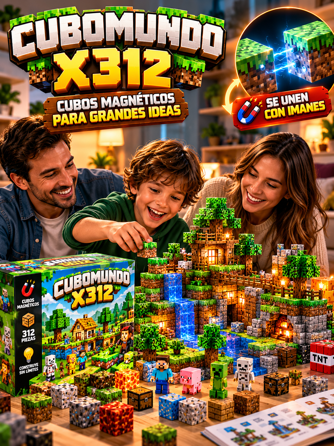 CUBOMUNDO Minecraft X312 — 312 PIEZAS PARA CREAR