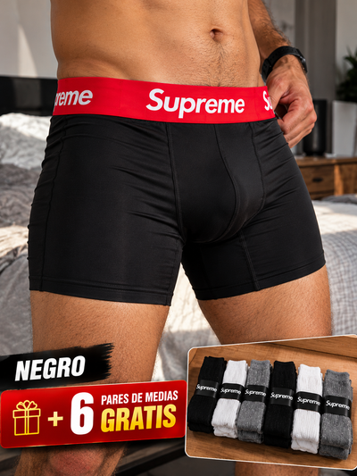 KIT 5 BÓXERS SUPREME + 6 PARES DE MEDIAS GRATIS